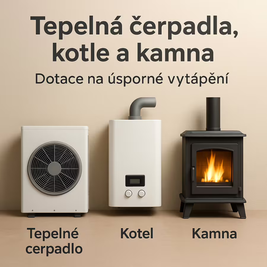 Tepelná čerpadla, kotle, kamna